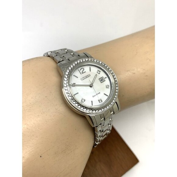 Citizen Womens Watch FE1180-65D Eco Drive Mother of Pearl Dial Silver Steel - Picture 6 of 14